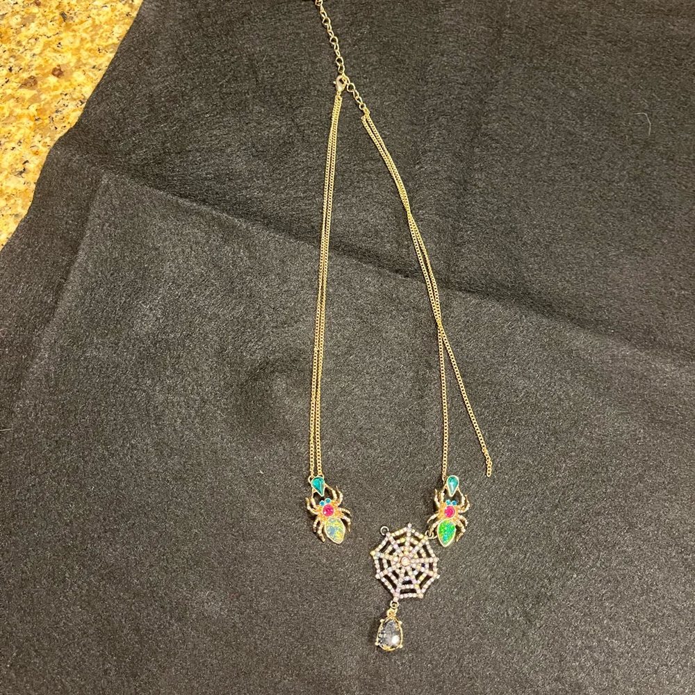 LAST CALL Betsey Johnson Vintage Spider Web Necklace For Repair